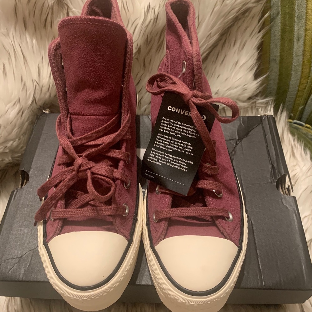 Converse- Berry suede high top size 8 women